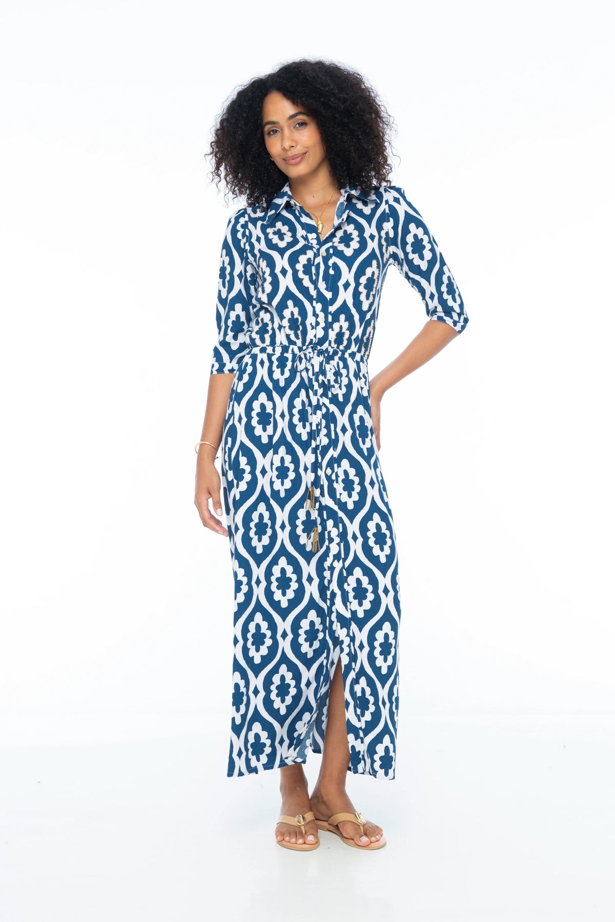 MAGNOLIAS Long Shirt Dress