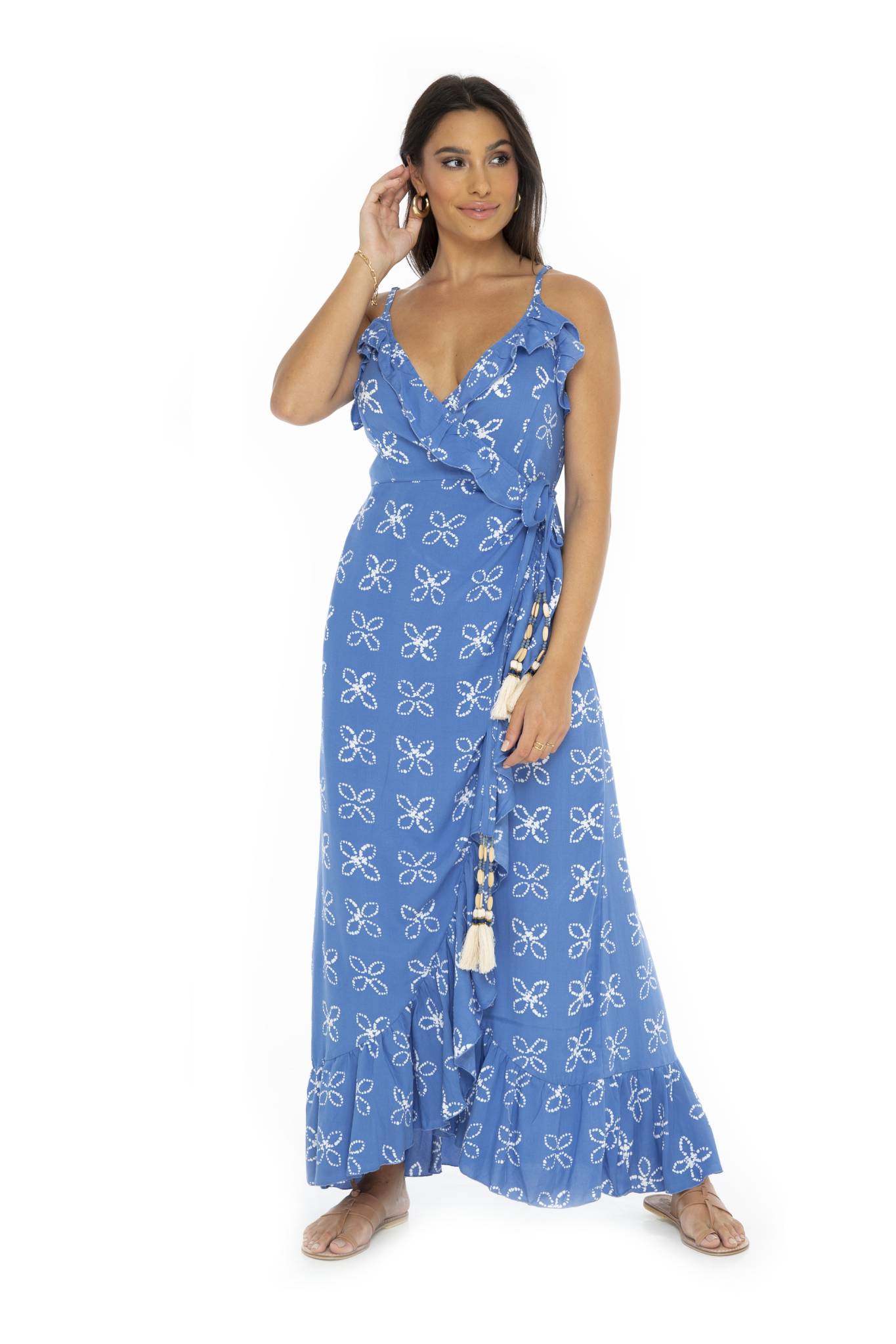 Shibori Wrap Long Dress