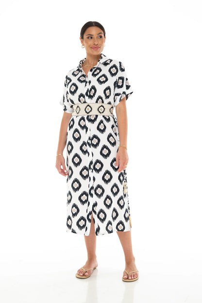 IKAT DYE Comfy Long Shirt Dress