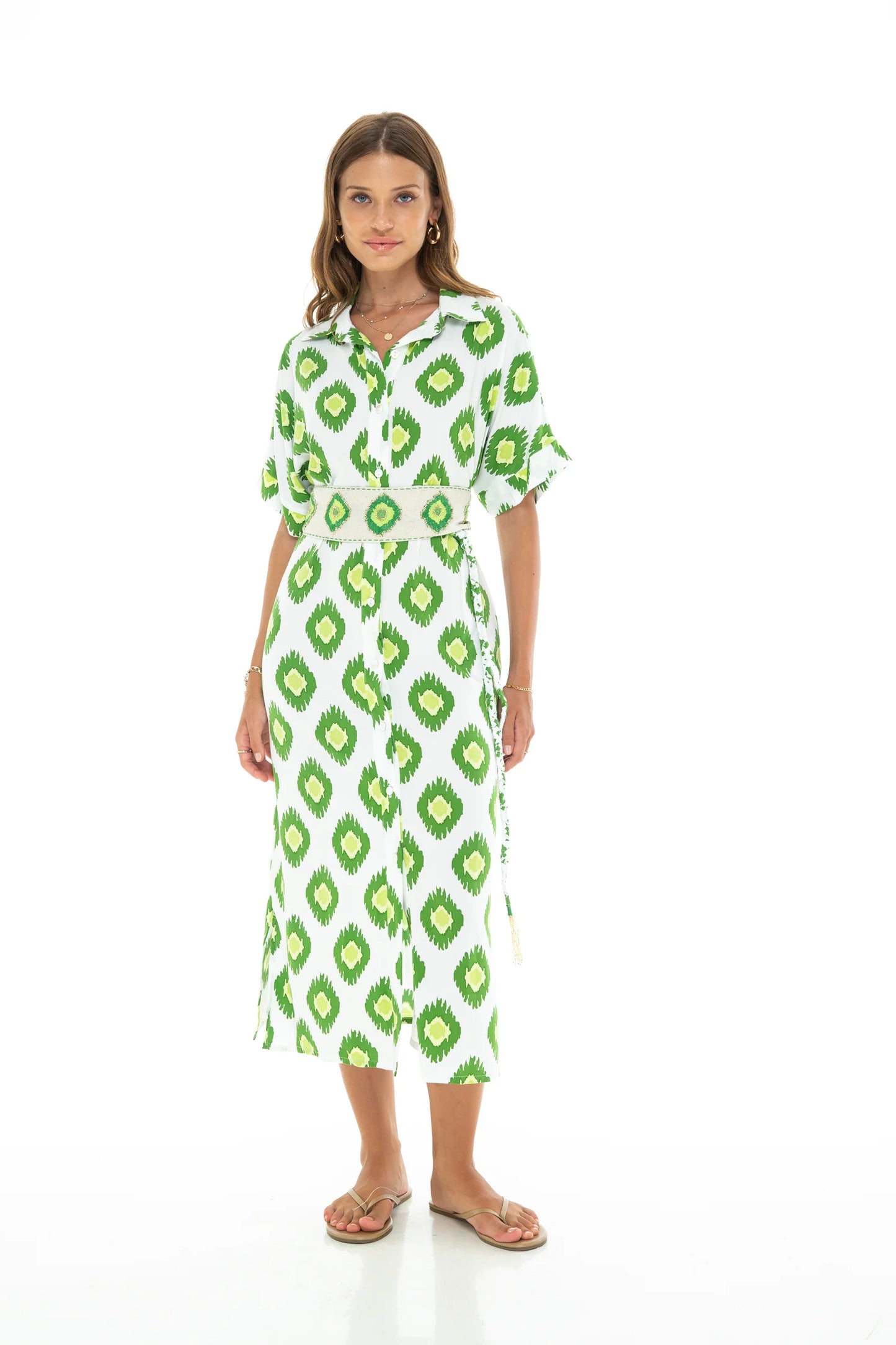 IKAT DYE Comfy Long Shirt Dress