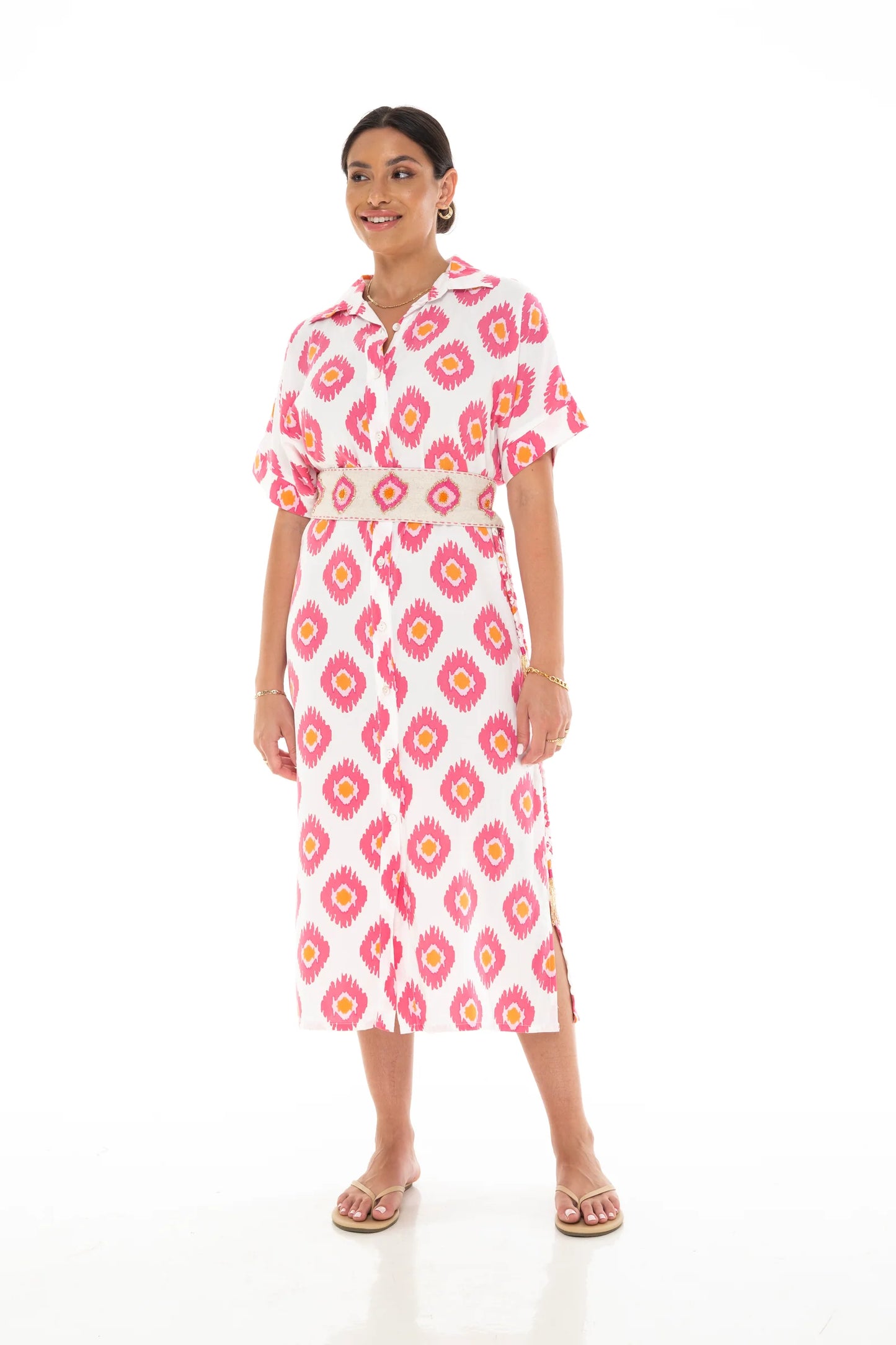 IKAT DYE Comfy Long Shirt Dress