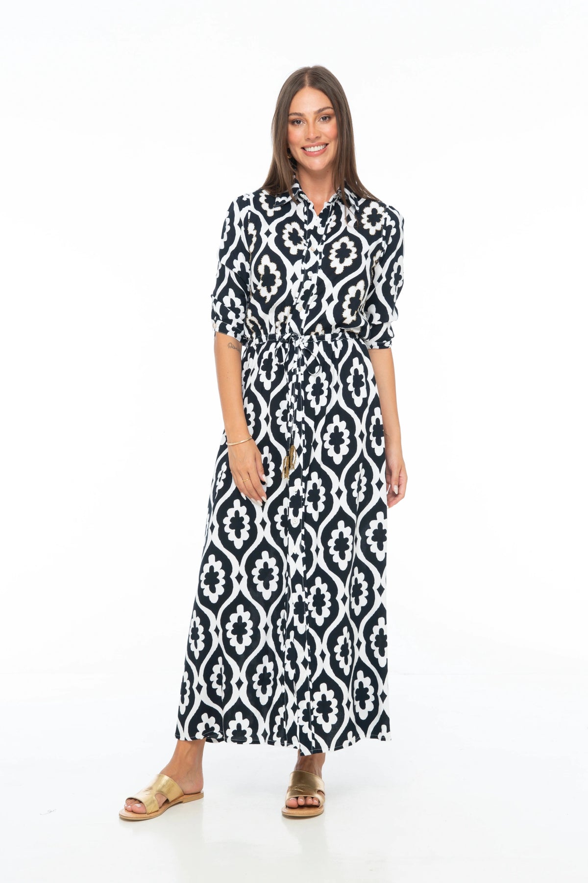 MAGNOLIAS Long Shirt Dress