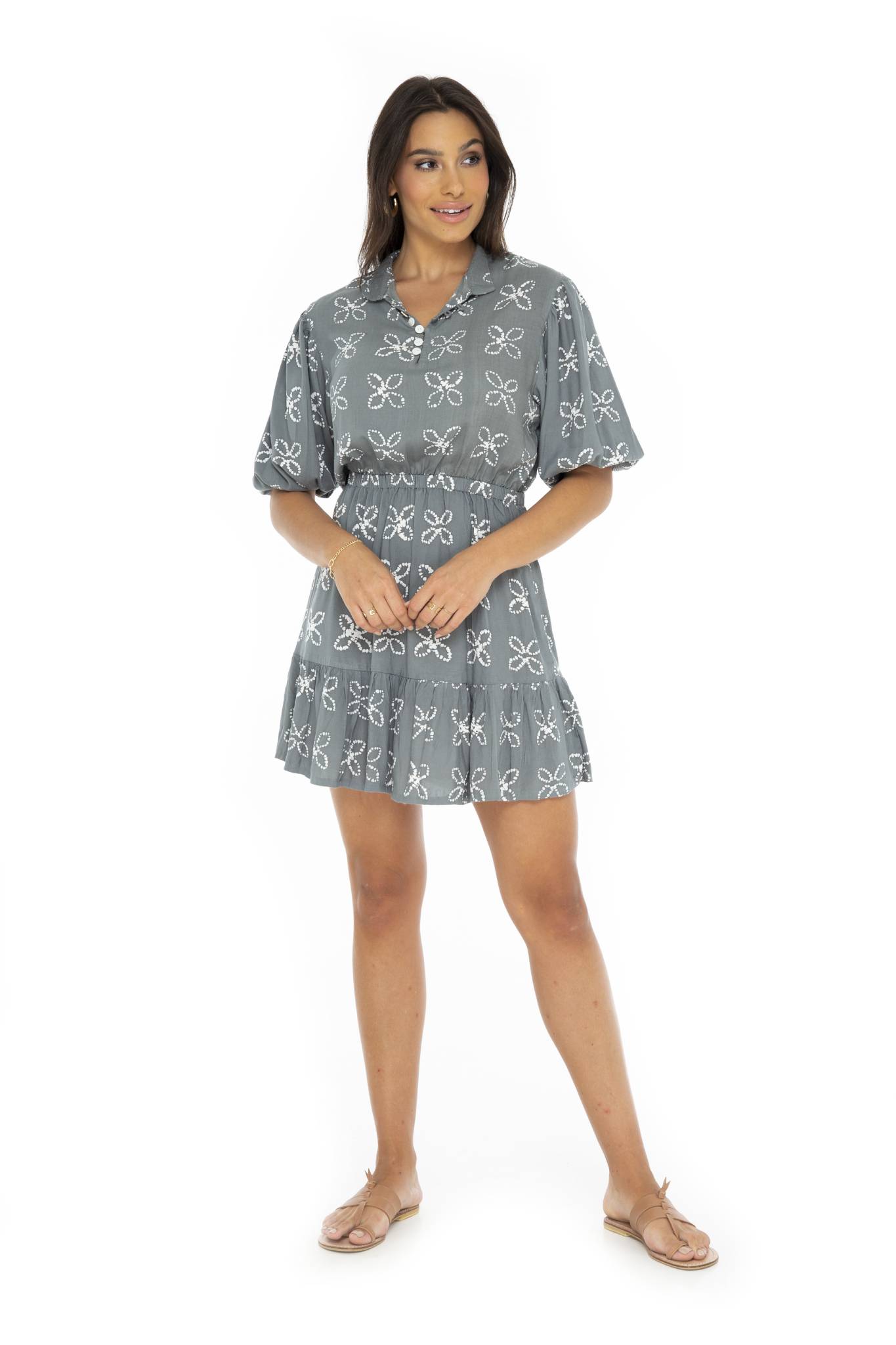 Shibori Roma Shirt Dress